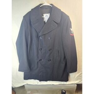DSCP Quarterdeck Collection US Navy Wool Pea Coat Black Men 44XL Military Jacket